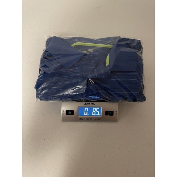 Under Armour Men’s Heatgear Loose Fit Golf  Polo Shirt Blue White Striped Size L - Picture 5 of 5